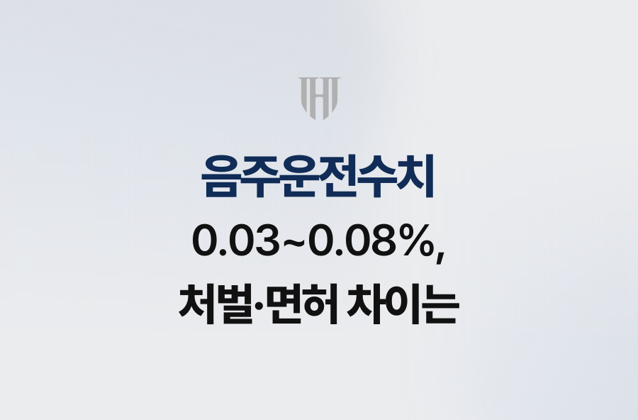 음주운전수치 0.03~0.08%, 처벌·면허 차이는